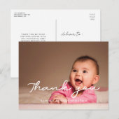 Einfaches Script Baby Dusche danke Postkarte (Vorne/Hinten)