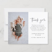 Einfaches Script Baby Foto Dankeschön Karten (Vorderseite)