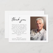 Einfaches Script-Begräbnis-Foto Dankeskarte (Vorne/Hinten)