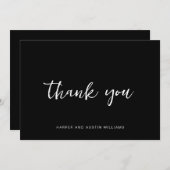 Einfaches Script Black Vielen Dank Dankeskarte (Vorne/Hinten)