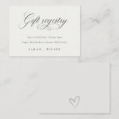 einfaches Script Black & White Wedding Geschenkreg Begleitkarte (Vorne/Hinten)
