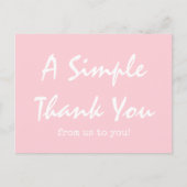 Einfaches Script Blush Pink Geschäft Vielen Dank Postkarte (Vorderseite)