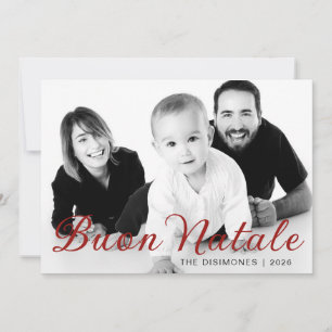 Einfaches Script Buon Natale Familienurlaub Foto Feiertagskarte