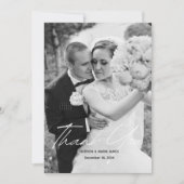 Einfaches Script Classic Foto Hochzeit Personalisi Dankeskarte (Vorderseite)