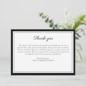 Einfaches Script Cross Beerdigung Foto Danke Karte (Stehend Vorderseite)