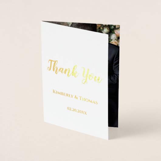 Einfaches Script Dankeschön beim Hochzeitsfest Fot Folienkarte (Vorderseite)