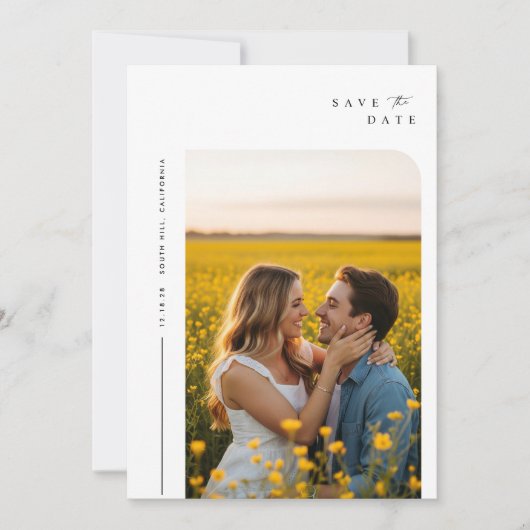 Einfaches Script Elegant Wedding Foto Save the Dat Save The Date (Vorderseite)