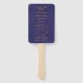 Einfaches Script-Elegantes Lila-Gold-Hochzeitsprog Fächer (Rückseite)