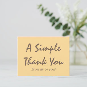 Einfaches Script Golden Yellow Business Vielen Dan Postkarte