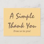 Einfaches Script Golden Yellow Business Vielen Dan Postkarte (Vorderseite)