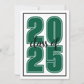 Einfaches Script Graduate Foto Green Abschluss Ankündigung (Vorderseite)