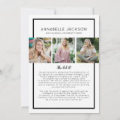 Einfaches Script Graduate Foto Red Abschluss Ankündigung (Rückseite)