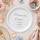 Einfaches Script-Hochzeit-Probe-Dinner Pappteller