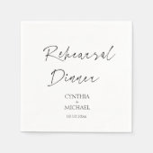 Einfaches Script-Hochzeit-Probe-Dinner Serviette (Vorderseite)