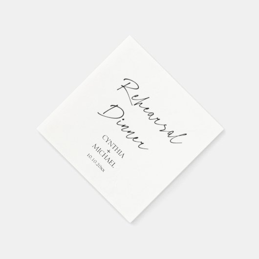 Einfaches Script-Hochzeit-Probe-Dinner Serviette (Ecke)