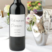 Einfaches Script-Hochzeit-Probe-Dinner Weinetikett