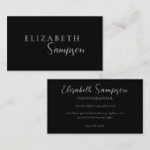 Einfaches Script-Individuelle Name Schwarz Visitenkarte (Vorne/Hinten)