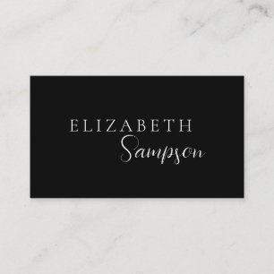 Einfaches Script-Individuelle Name Schwarz Visitenkarte