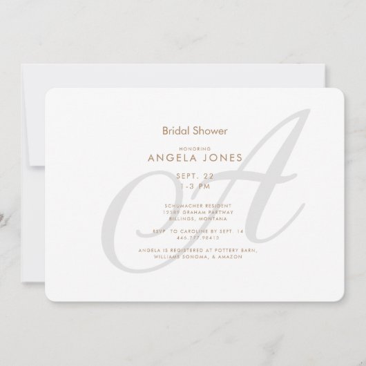 Einfaches Script Initial Modern Brautparty Einladung (Vorderseite)