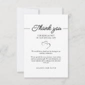 Einfaches Script Minimalistisch Wedding Foto Dankeskarte (Rückseite)