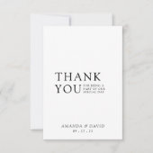 Einfaches Script Minimalistisch Wedding Foto Dankeskarte (Vorderseite)