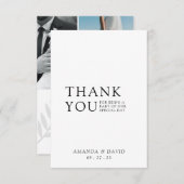 Einfaches Script Minimalistisch Wedding Foto Dankeskarte (Vorne/Hinten)