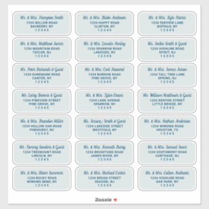 Einfaches Script Mint Green Guest Address Labels