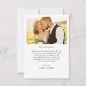 Einfaches Script mit Heart Foto Wedding Dankeskarte (Rückseite)