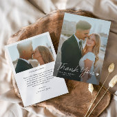 Einfaches Script mit Heart Foto Wedding Dankeskarte