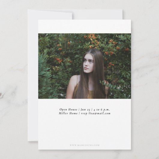 Einfaches Script Modern 2 Foto Abschluss Einladung (Rückseite)