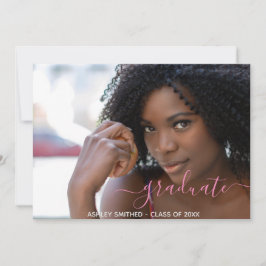 Einfaches Script Modern 2 Foto Girl Abschluss Ankündigung