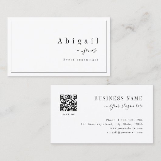 Einfaches Script Moderner Luxus Beruflich Visitenkarte (Vorne/Hinten)