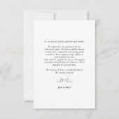 Einfaches Script-Modernes Hochzeitsstipendium - Fo Dankeskarte (Rückseite)