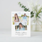 Einfaches Script Multi Foto Abschluss Postkarte (Stehend Vorderseite)