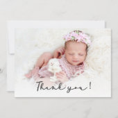 Einfaches Script Neugeborenen Foto Dankeschön Kart Dankeskarte (Vorderseite)