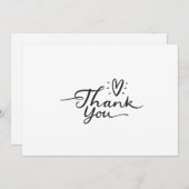 Einfaches Script Niedlich Heart Dankeschön Karte (Vorne/Hinten)