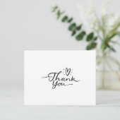 Einfaches Script Niedlich Heart Vielen Dank Postca Postkarte (Stehend Vorderseite)
