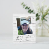 Einfaches Script One Foto Dankeschön Karte (Stehend Vorderseite)