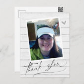 Einfaches Script One Foto Dankeschön Karte (Vorne/Hinten)