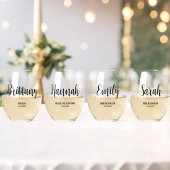 Einfaches Script Personalisiert Bridesmaid-Brautpa Weinglas Ohne Stiel