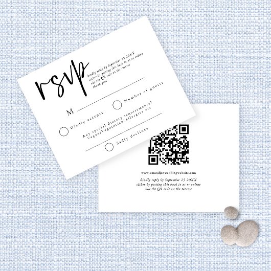 Einfaches Script QR Code für Hochzeitreaktion UAWG RSVP Karte