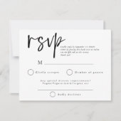 Einfaches Script QR Code für Hochzeitreaktion UAWG RSVP Karte (Vorderseite)