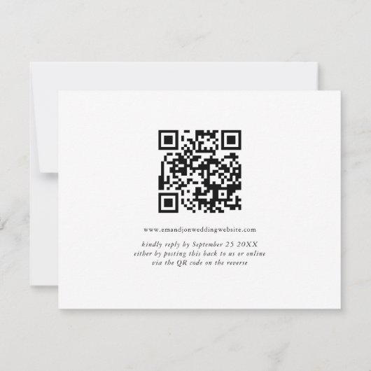 Einfaches Script QR Code für Hochzeitreaktion UAWG RSVP Karte (Rückseite)