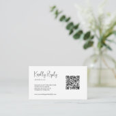 Einfaches Script QR Code Hochzeit RSVP Begleitkarte (Stehend Vorderseite)