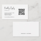 Einfaches Script QR Code Hochzeit RSVP Begleitkarte (Vorne/Hinten)