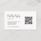 Einfaches Script QR Code Hochzeit RSVP Begleitkarte (Vorderseite)