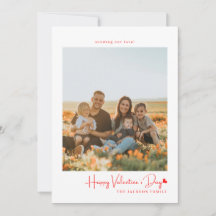 Einfaches Script Red Heart Valentine's Card Foto