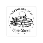 Einfaches Script Skull-Blume Gummistempel (Prägung)