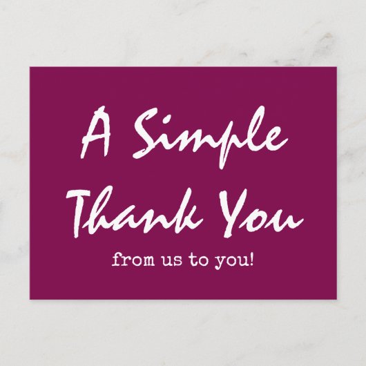 Einfaches Script Wine Cologe Geschäft Vielen Dank Postkarte (Vorderseite)