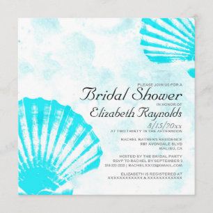 Einfaches Seashells-Bestimmungsort-Brautparty Einladung